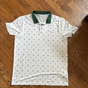 Old Navy White Polo with Green Collar